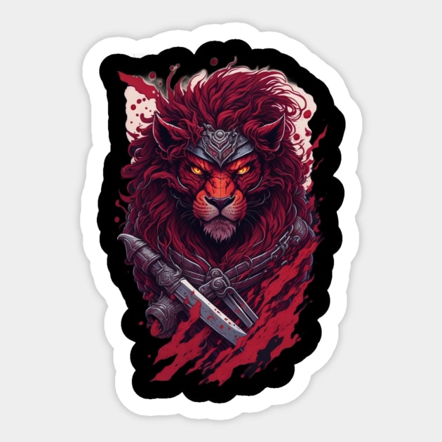 evil ninja lion face Sticker by Rizstor